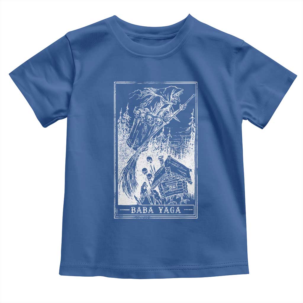 Baba Yaga House Tarot Card Toddler T Shirt Botanical Slavic Folklore Pagan Witchy TS10 Royal Blue Print Your Wear