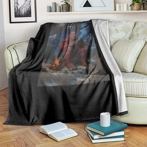 Funny Smoking Bigfoot Throw Blanket Vintage Cigarette Sasquatch UFO Cryptid Meme TS10 Print Your Wear