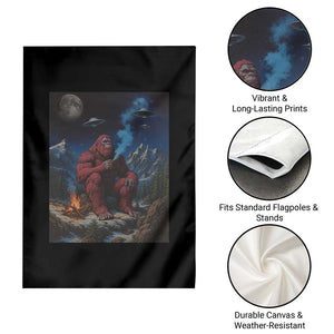 Funny Smoking Bigfoot Garden Flag Vintage Cigarette Sasquatch UFO Cryptid Meme TS10 Print Your Wear