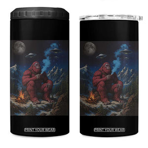 Funny Smoking Bigfoot 4 in 1 Can Cooler Tumbler Vintage Cigarette Sasquatch UFO Cryptid Meme TS10 One Size: 16 oz Black Print Your Wear