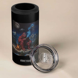 Funny Smoking Bigfoot 4 in 1 Can Cooler Tumbler Vintage Cigarette Sasquatch UFO Cryptid Meme TS10 Print Your Wear