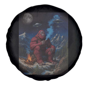 Funny Smoking Bigfoot Spare Tire Cover Vintage Cigarette Sasquatch UFO Cryptid Meme TS10 Print Your Wear