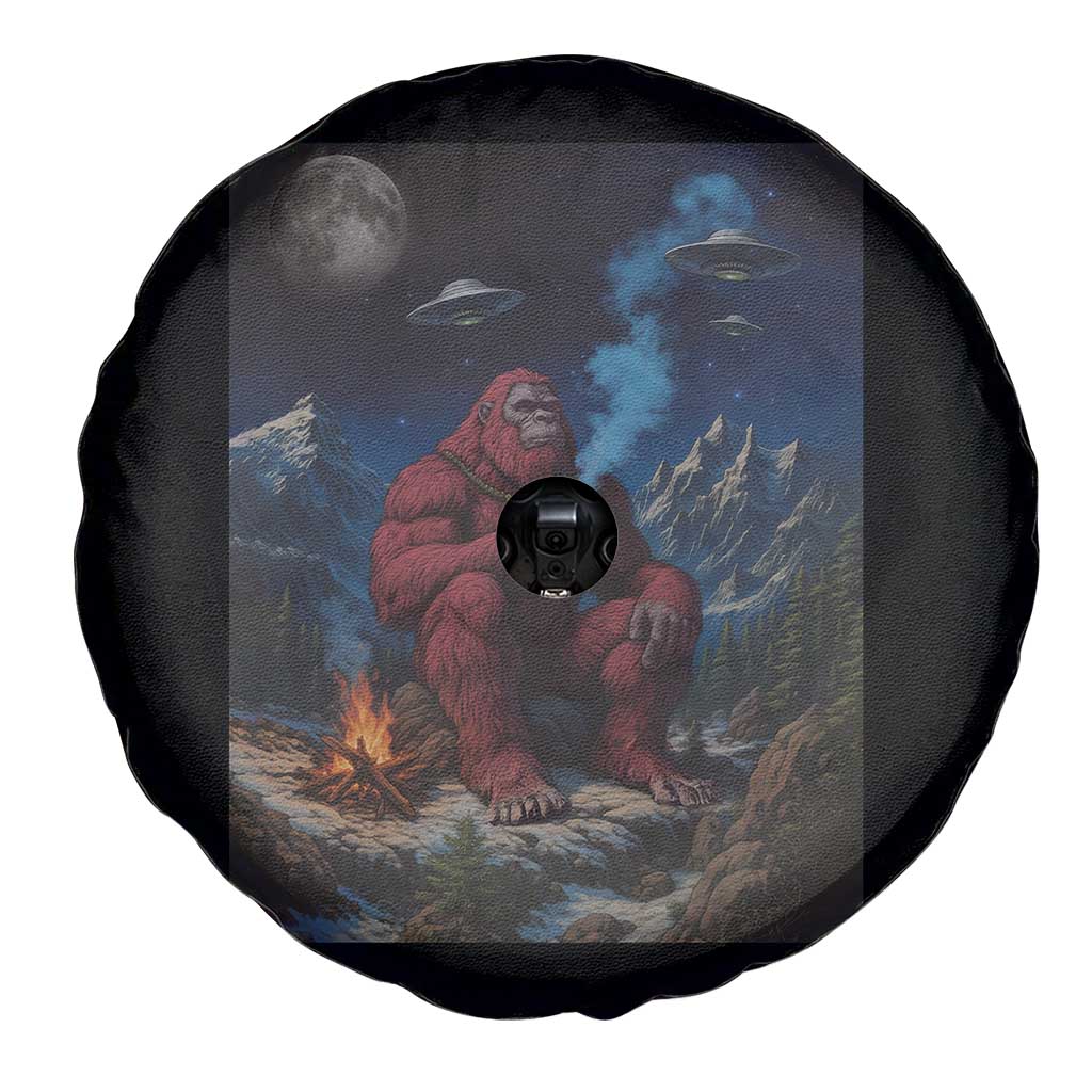 Funny Smoking Bigfoot Spare Tire Cover Vintage Cigarette Sasquatch UFO Cryptid Meme TS10 Print Your Wear