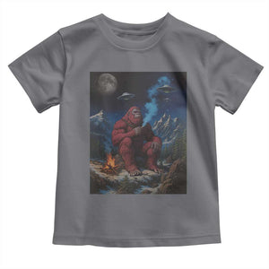 Funny Smoking Bigfoot Toddler T Shirt Vintage Cigarette Sasquatch UFO Cryptid Meme TS10 Charcoal Print Your Wear