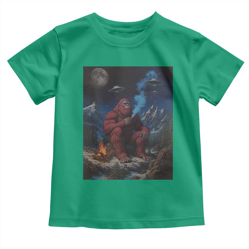 Funny Smoking Bigfoot Toddler T Shirt Vintage Cigarette Sasquatch UFO Cryptid Meme TS10 Irish Green Print Your Wear
