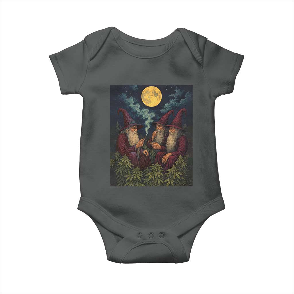 Wizard 420 Smoking Marijuana Baby Onesie Funny Stoner Weed Lover Meme TS10 Dark Heather Print Your Wear