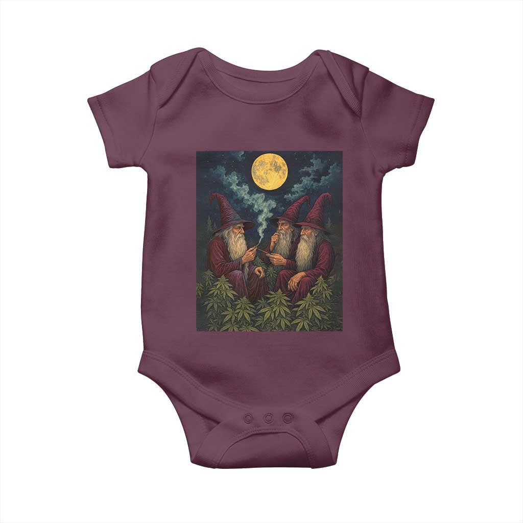 Wizard 420 Smoking Marijuana Baby Onesie Funny Stoner Weed Lover Meme TS10 Maroon Print Your Wear