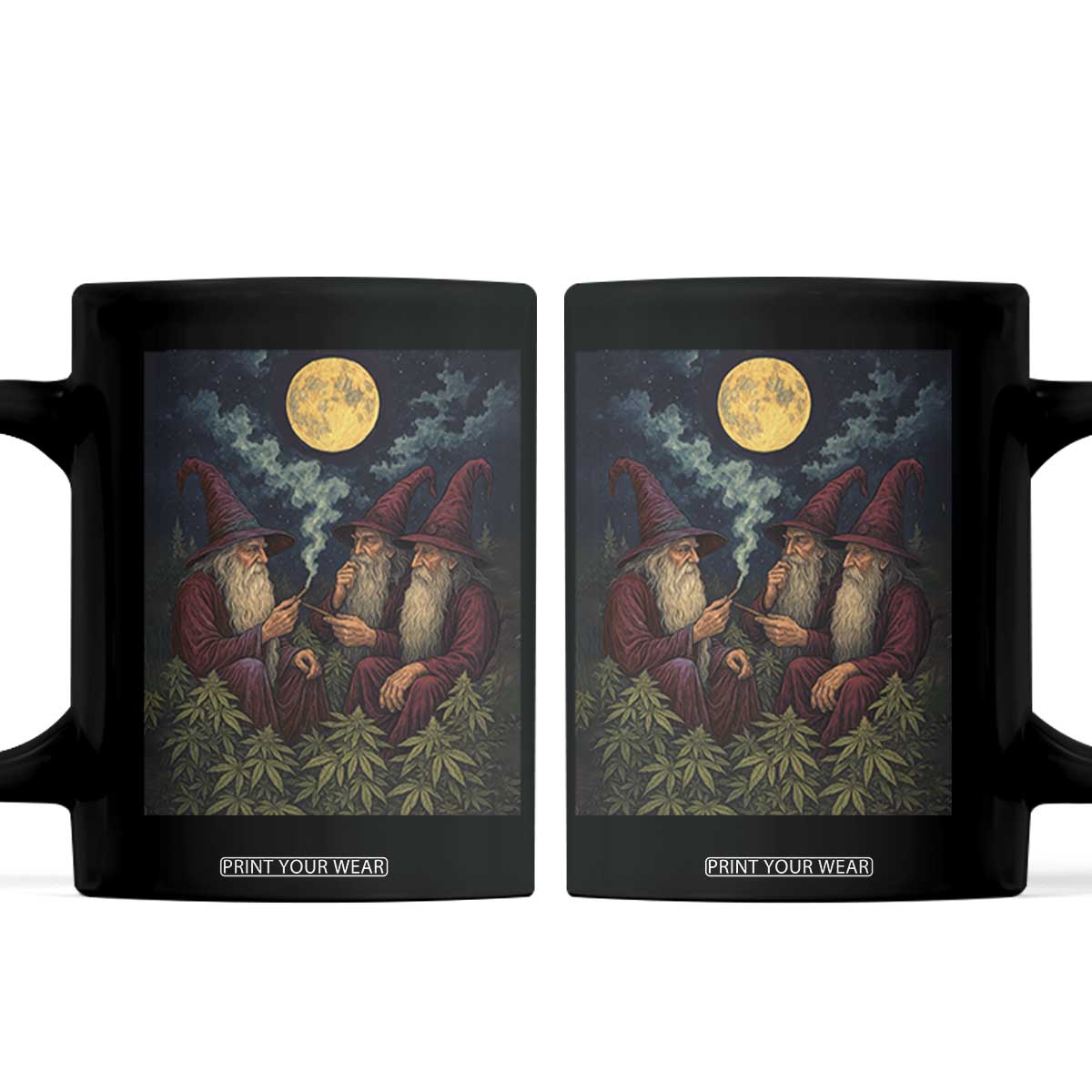 Wizard 420 Smoking Marijuana Coffee Mug Funny Stoner Weed Lover Meme TS10 Black Print Your Wear