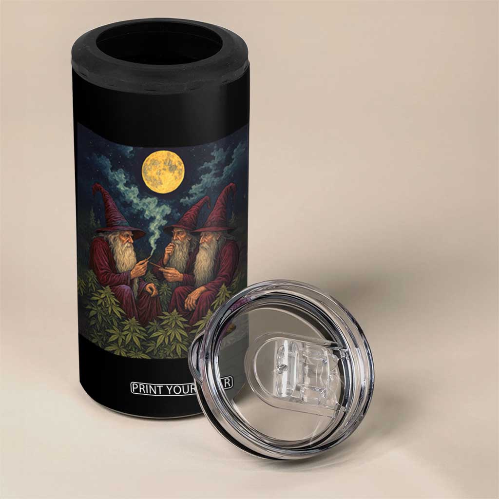Wizard 420 Smoking Marijuana 4 in 1 Can Cooler Tumbler Funny Stoner Weed Lover Meme TS10 Print Your Wear