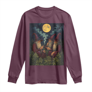 Wizard 420 Smoking Marijuana Long Sleeve Shirt Funny Stoner Weed Lover Meme TS10 Maroon Print Your Wear