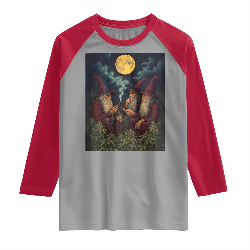 Wizard 420 Smoking Marijuana Raglan Shirt Funny Stoner Weed Lover Meme TS10 Sport Gray Red Print Your Wear