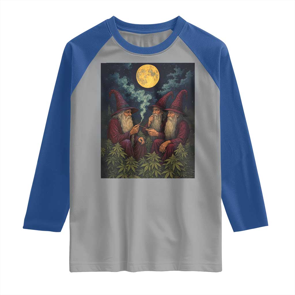 Wizard 420 Smoking Marijuana Raglan Shirt Funny Stoner Weed Lover Meme TS10 Sport Gray Royal Print Your Wear