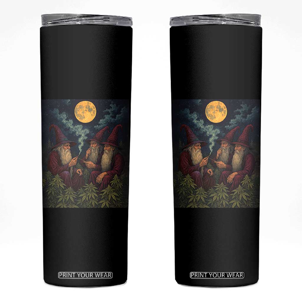 Wizard 420 Smoking Marijuana Skinny Tumbler Funny Stoner Weed Lover Meme TS10 Black Print Your Wear