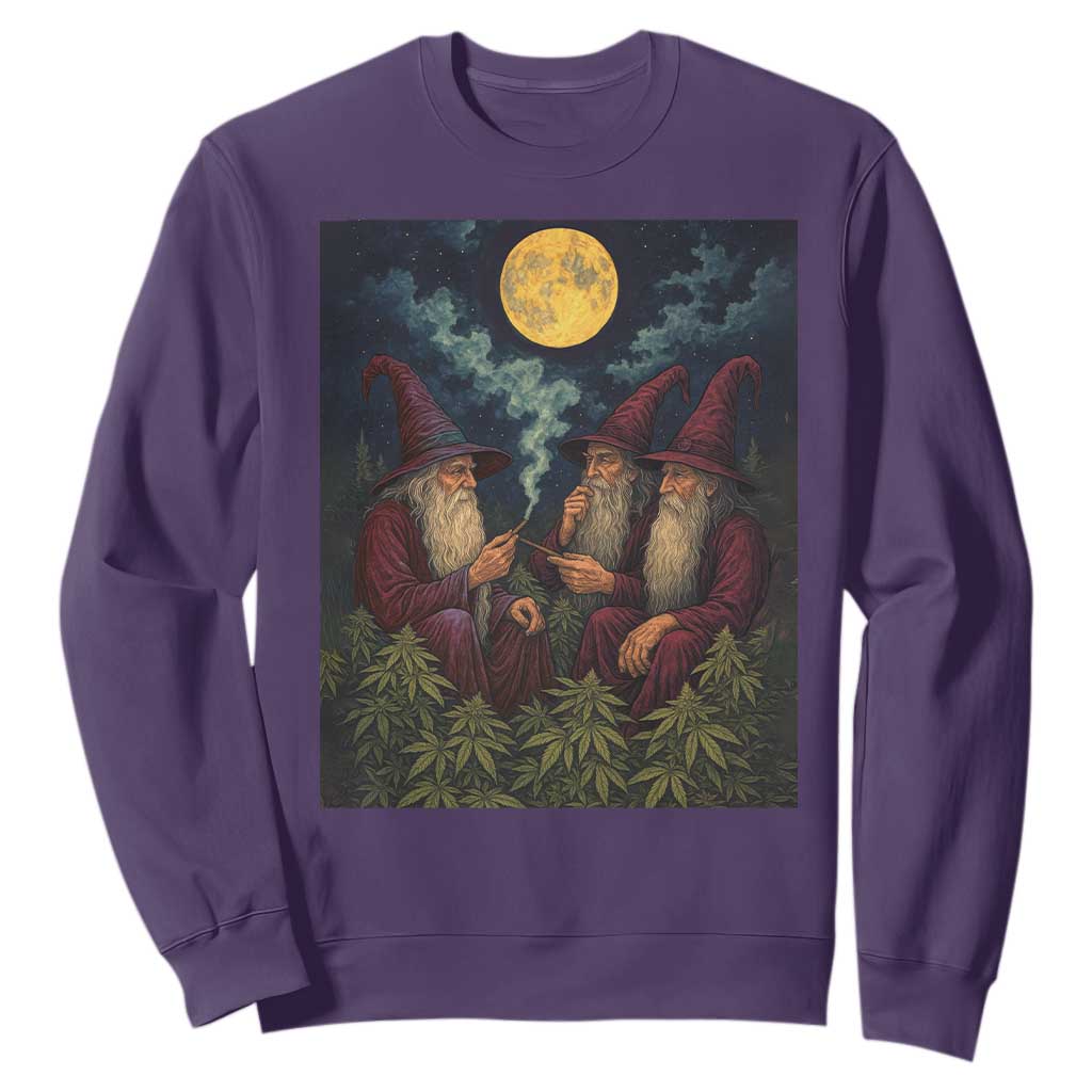 Wizard 420 Smoking Marijuana Sweatshirt Funny Stoner Weed Lover Meme TS10 Purple Print Your Wear