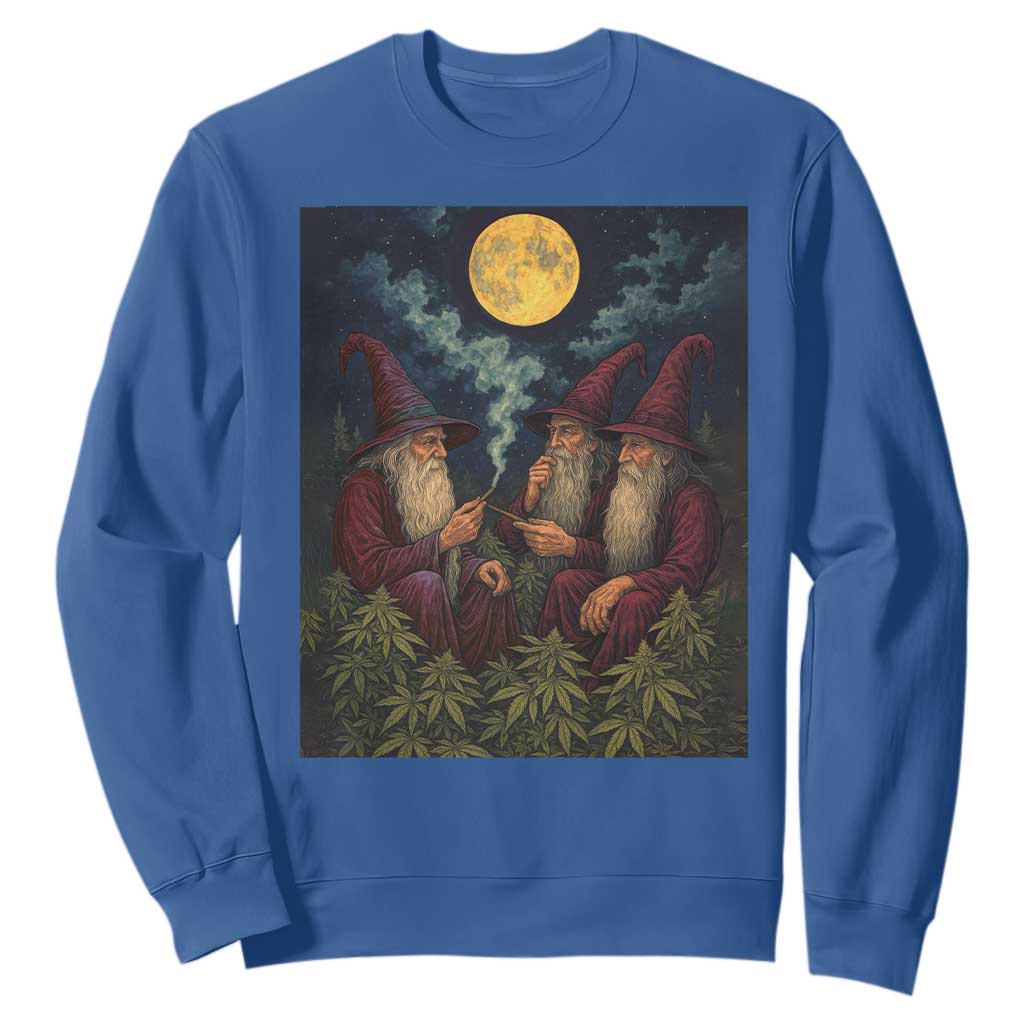 Wizard 420 Smoking Marijuana Sweatshirt Funny Stoner Weed Lover Meme TS10 Royal Blue Print Your Wear