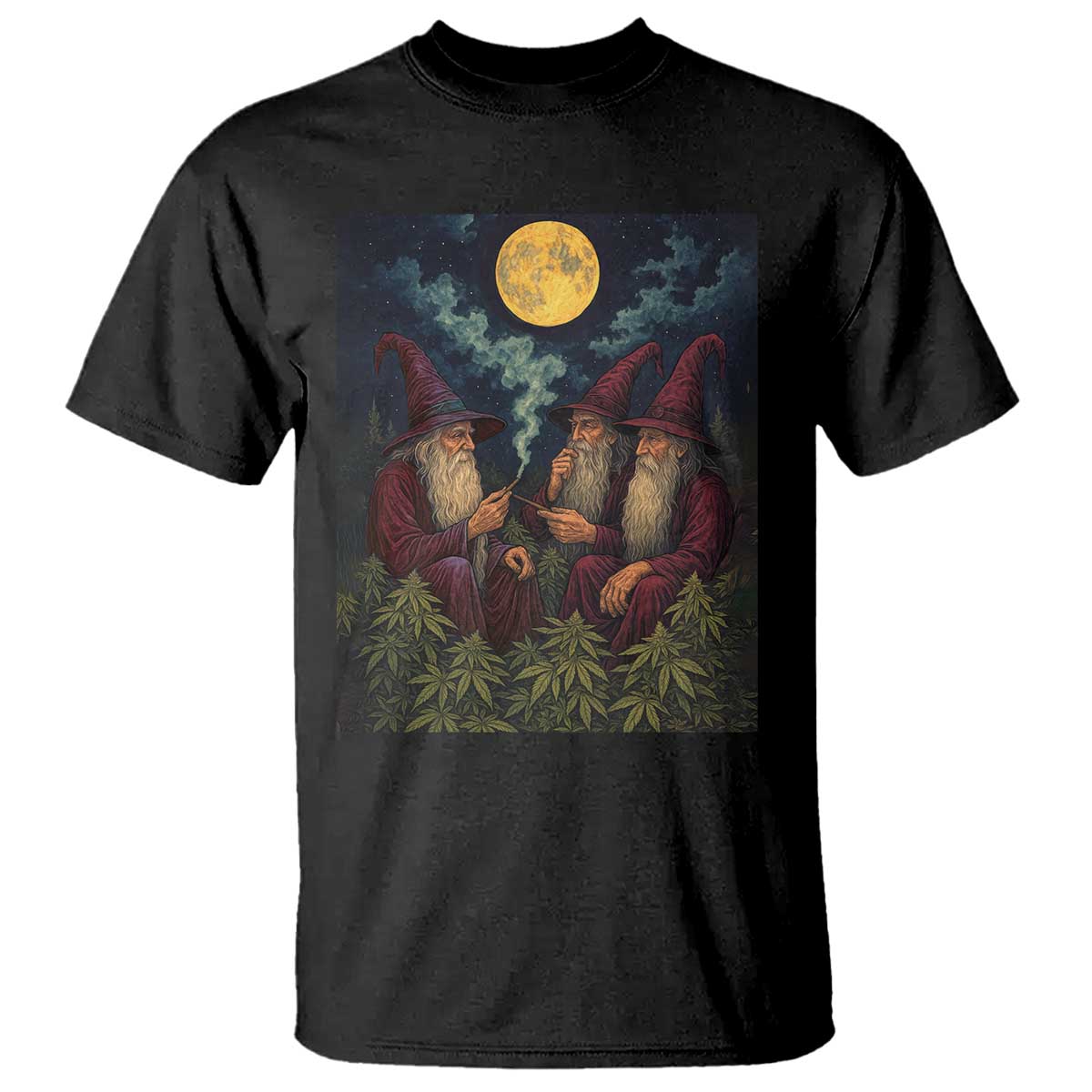 Wizard 420 Smoking Marijuana T Shirt Funny Stoner Weed Lover Meme TS10 Black Print Your Wear