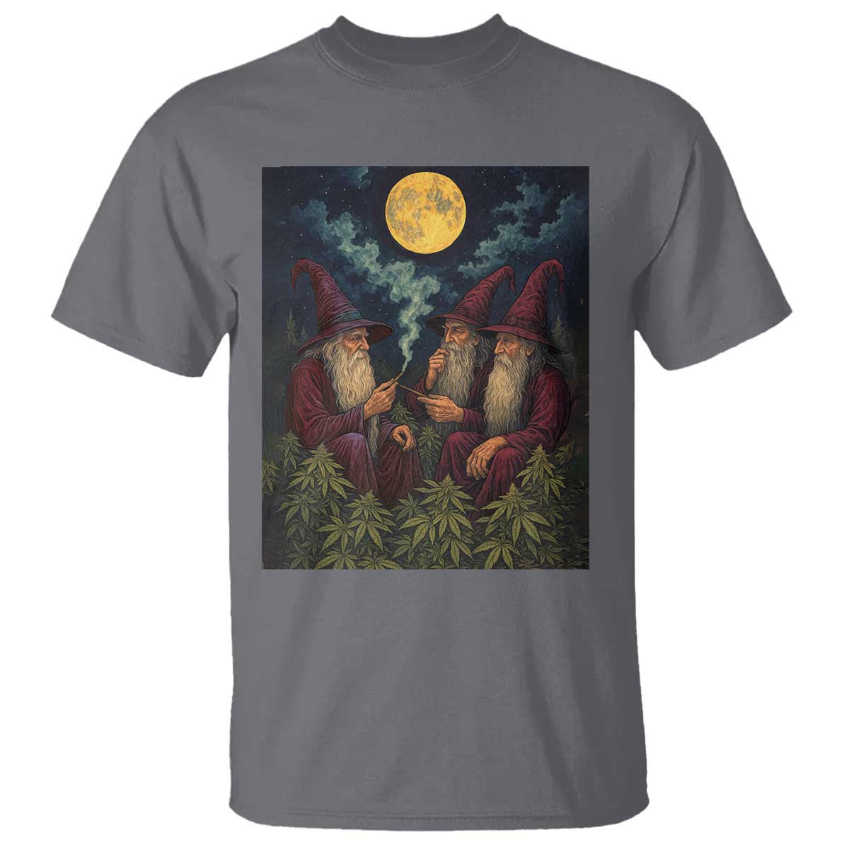 Wizard 420 Smoking Marijuana T Shirt Funny Stoner Weed Lover Meme TS10 Charcoal Print Your Wear