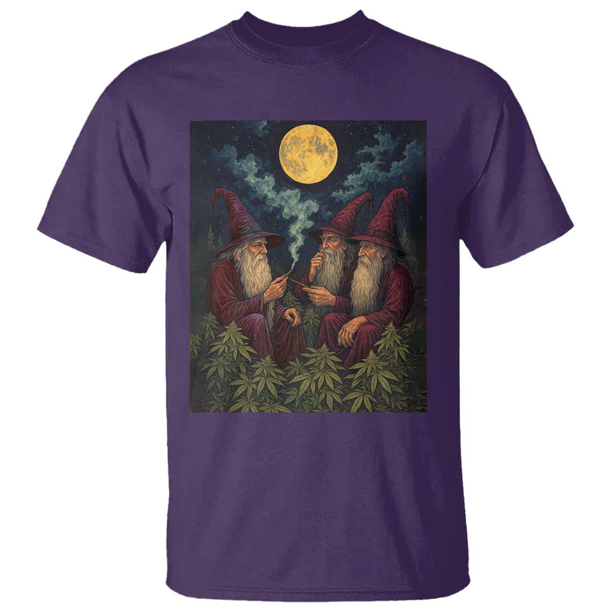 Wizard 420 Smoking Marijuana T Shirt Funny Stoner Weed Lover Meme TS10 Purple Print Your Wear