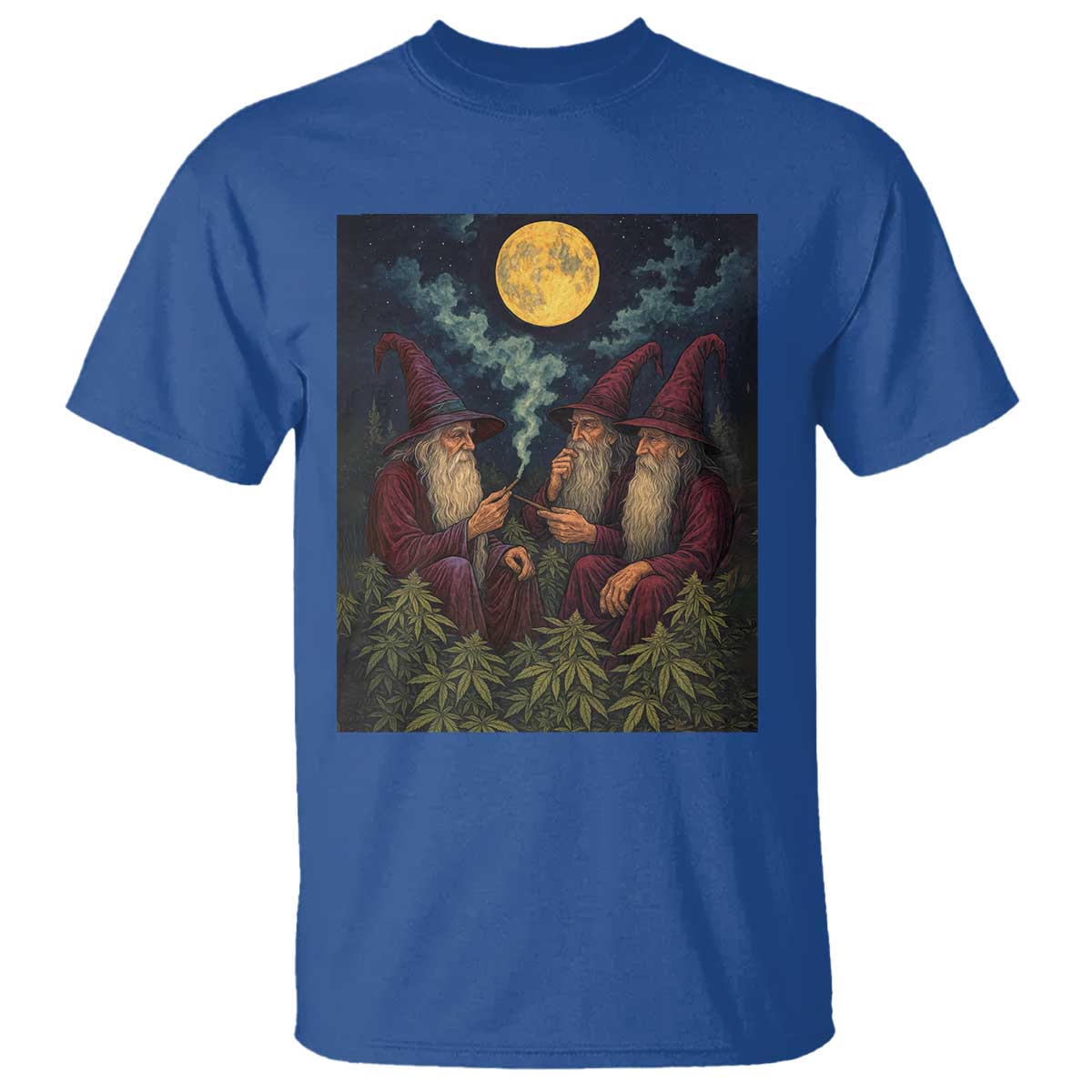Wizard 420 Smoking Marijuana T Shirt Funny Stoner Weed Lover Meme TS10 Royal Blue Print Your Wear
