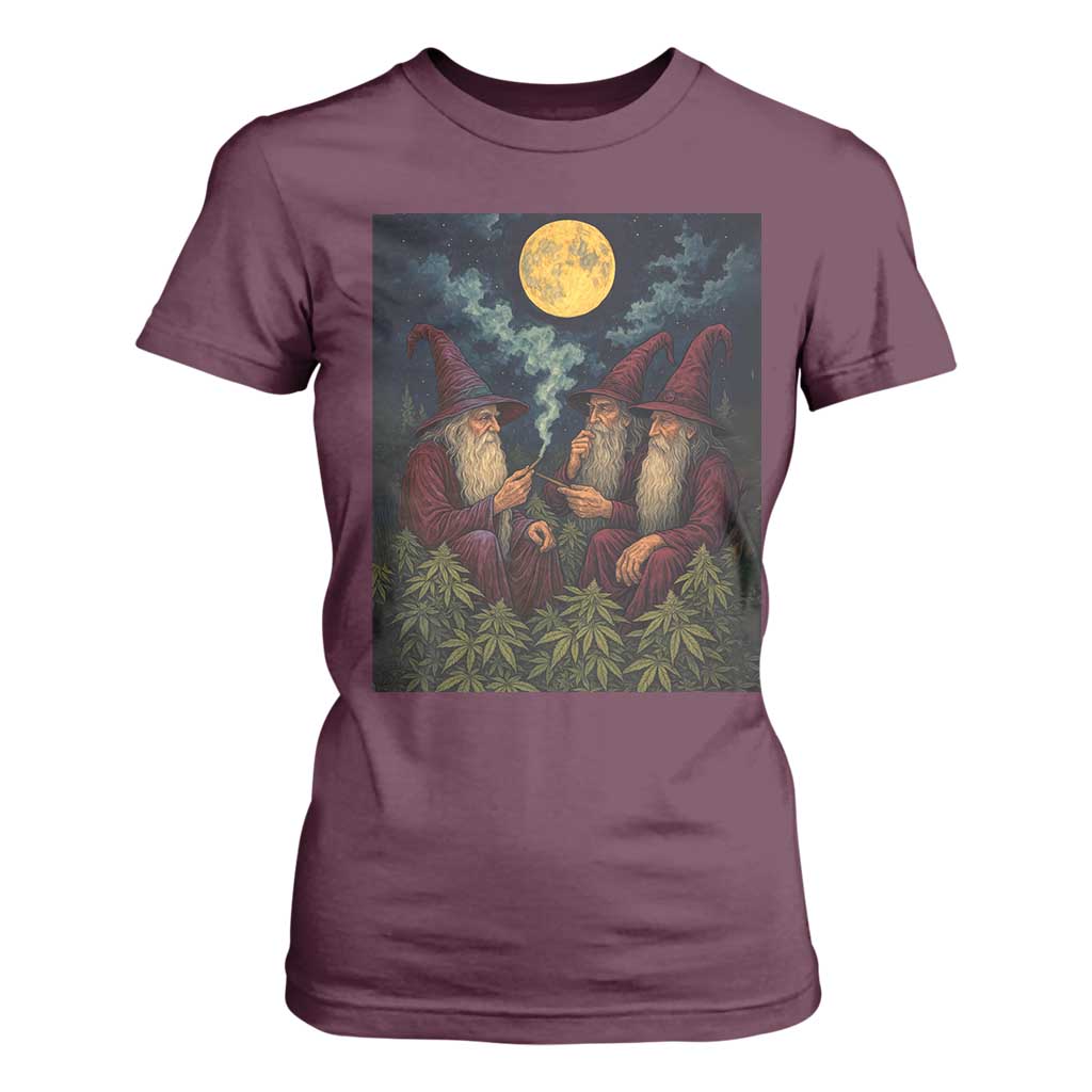 Wizard 420 Smoking Marijuana T Shirt For Women Funny Stoner Weed Lover Meme TS10 Maroon Print Your Wear