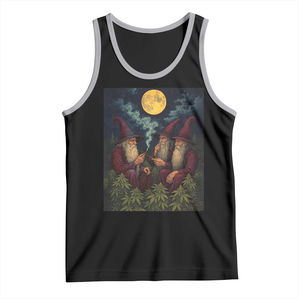 Wizard 420 Smoking Marijuana Tank Top Funny Stoner Weed Lover Meme TS10 Black Athletic Heather Print Your Wear