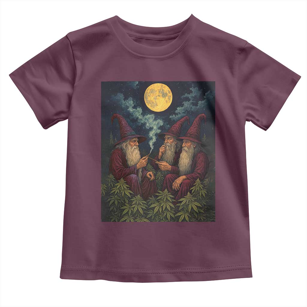Wizard 420 Smoking Marijuana Toddler T Shirt Funny Stoner Weed Lover Meme TS10 Maroon Print Your Wear