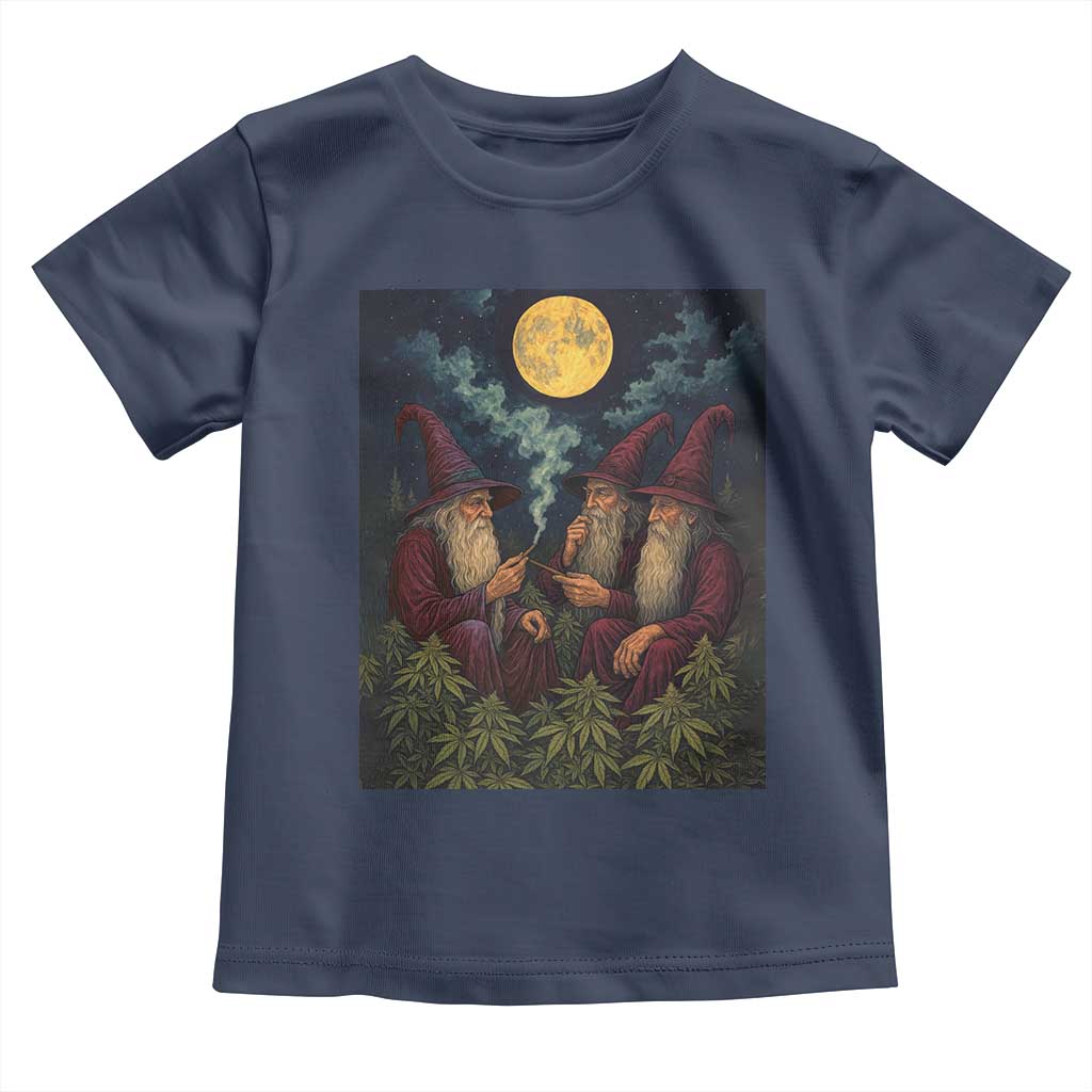 Wizard 420 Smoking Marijuana Toddler T Shirt Funny Stoner Weed Lover Meme TS10 Navy Print Your Wear