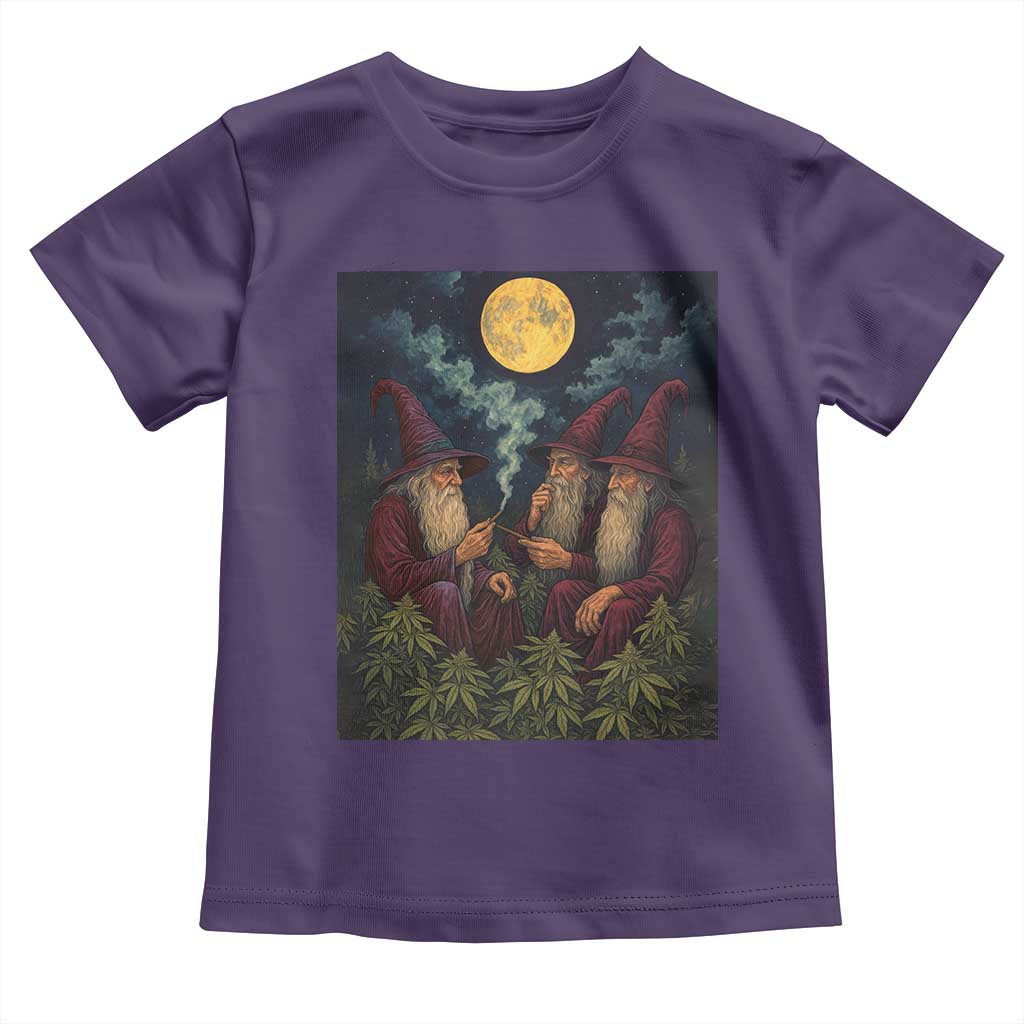 Wizard 420 Smoking Marijuana Toddler T Shirt Funny Stoner Weed Lover Meme TS10 Purple Print Your Wear