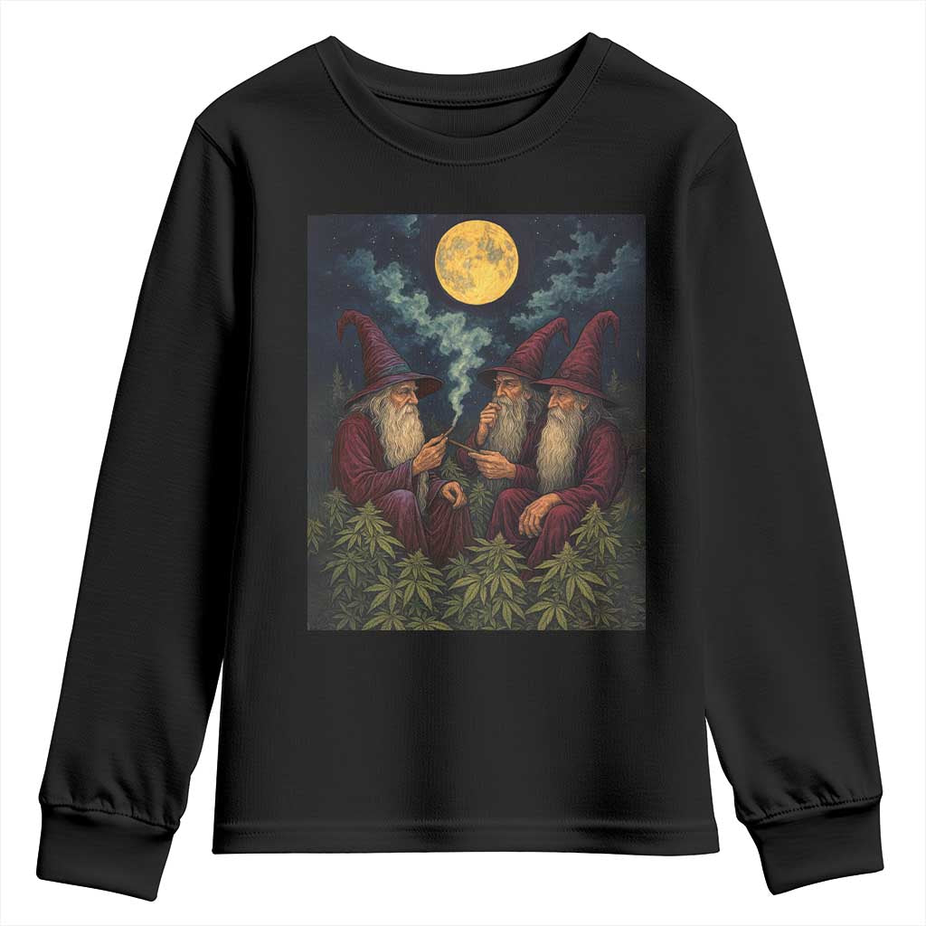 Wizard 420 Smoking Marijuana Youth Sweatshirt Funny Stoner Weed Lover Meme TS10 Black Print Your Wear