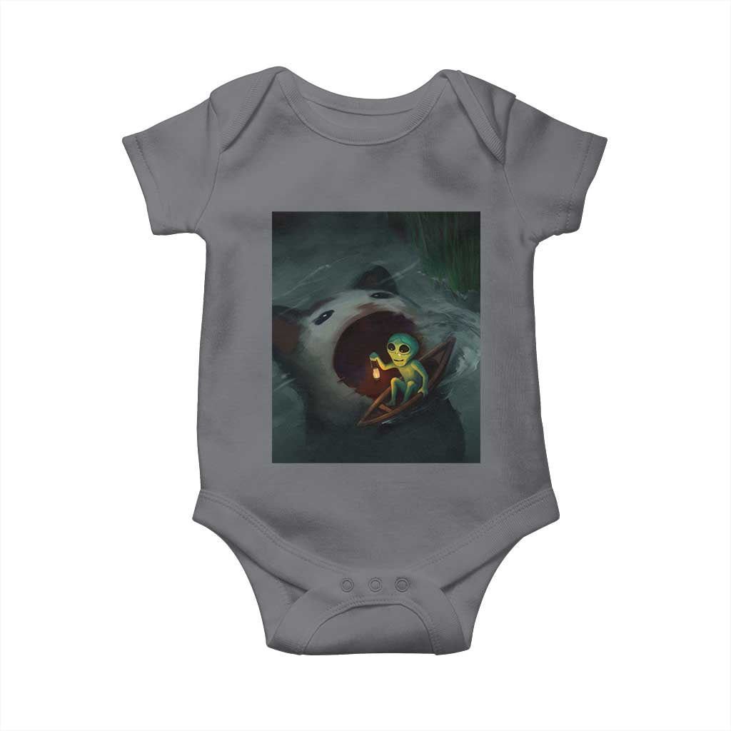 Funny Alien Cat Meme Baby Onesie Weird Silly TS10 Charcoal Print Your Wear