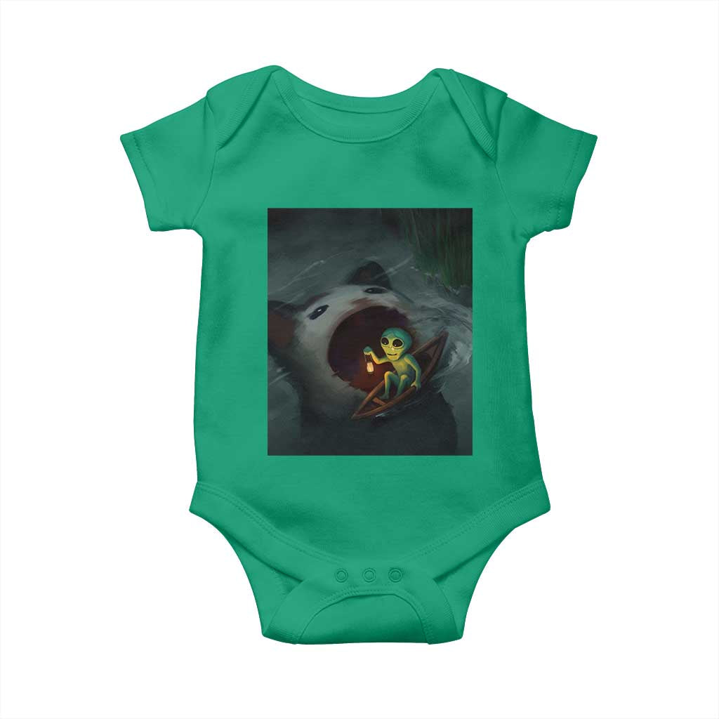 Funny Alien Cat Meme Baby Onesie Weird Silly TS10 Irish Green Print Your Wear