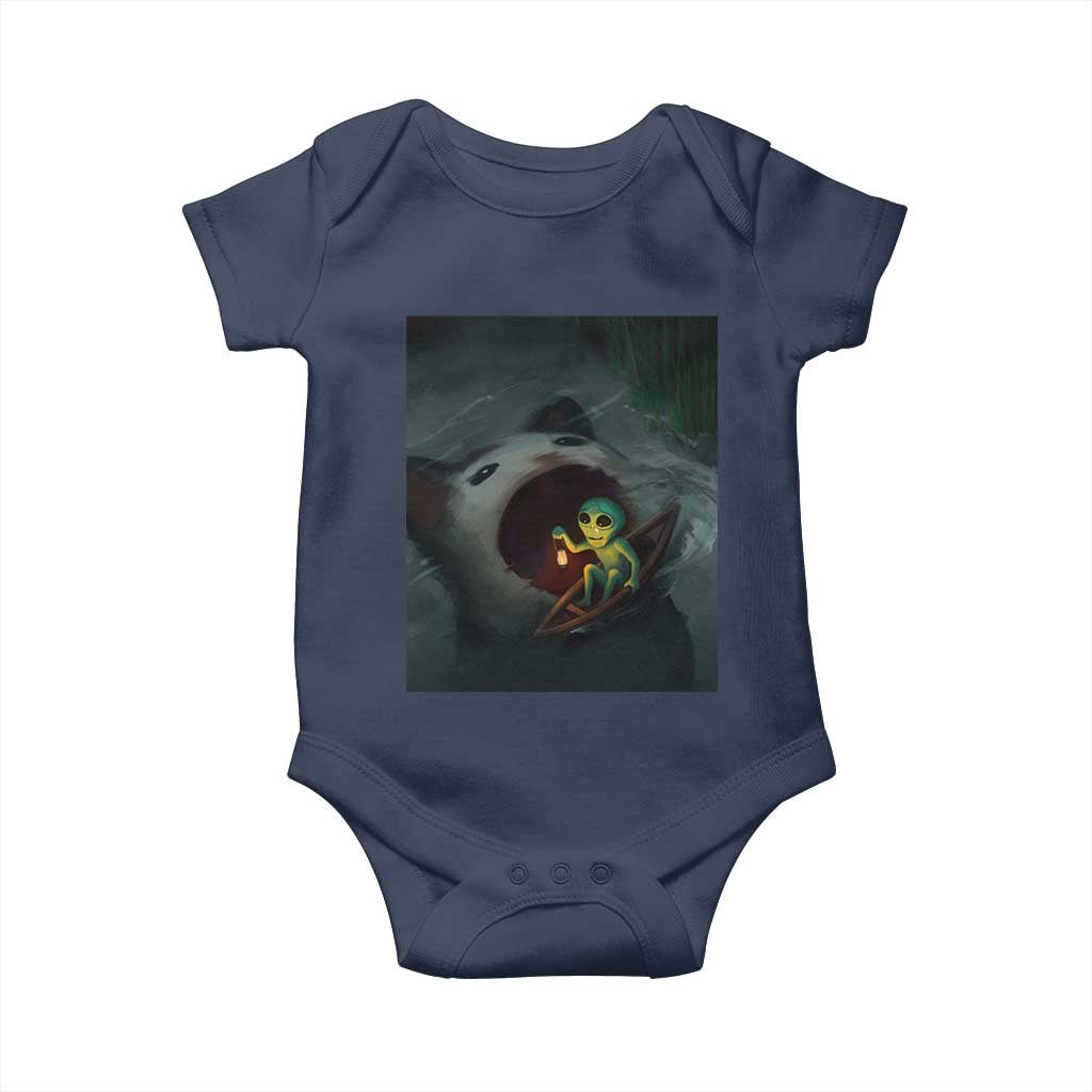 Funny Alien Cat Meme Baby Onesie Weird Silly TS10 Navy Print Your Wear