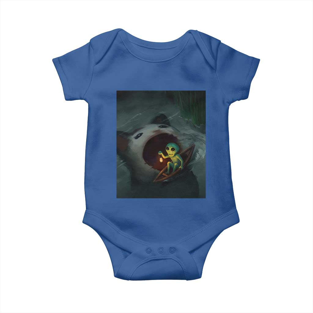 Funny Alien Cat Meme Baby Onesie Weird Silly TS10 Royal Blue Print Your Wear