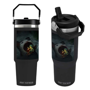 Funny Alien Cat Meme Flip Straw Tumbler Weird Silly TS10 One Size: 30 oz Black Print Your Wear