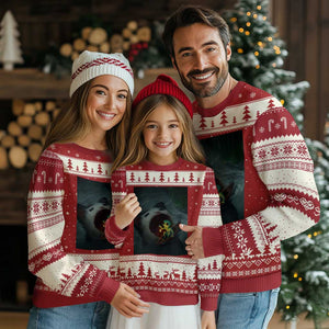 Funny Alien Cat Meme Ugly Christmas Sweater Weird Silly TS10 Red Beige Print Your Wear