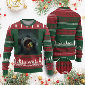 Funny Alien Cat Meme Ugly Christmas Sweater Weird Silly TS10 Red Green Print Your Wear
