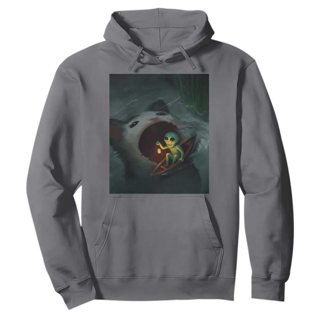 Funny Alien Cat Meme Hoodie Weird Silly TS10 Charcoal Print Your Wear