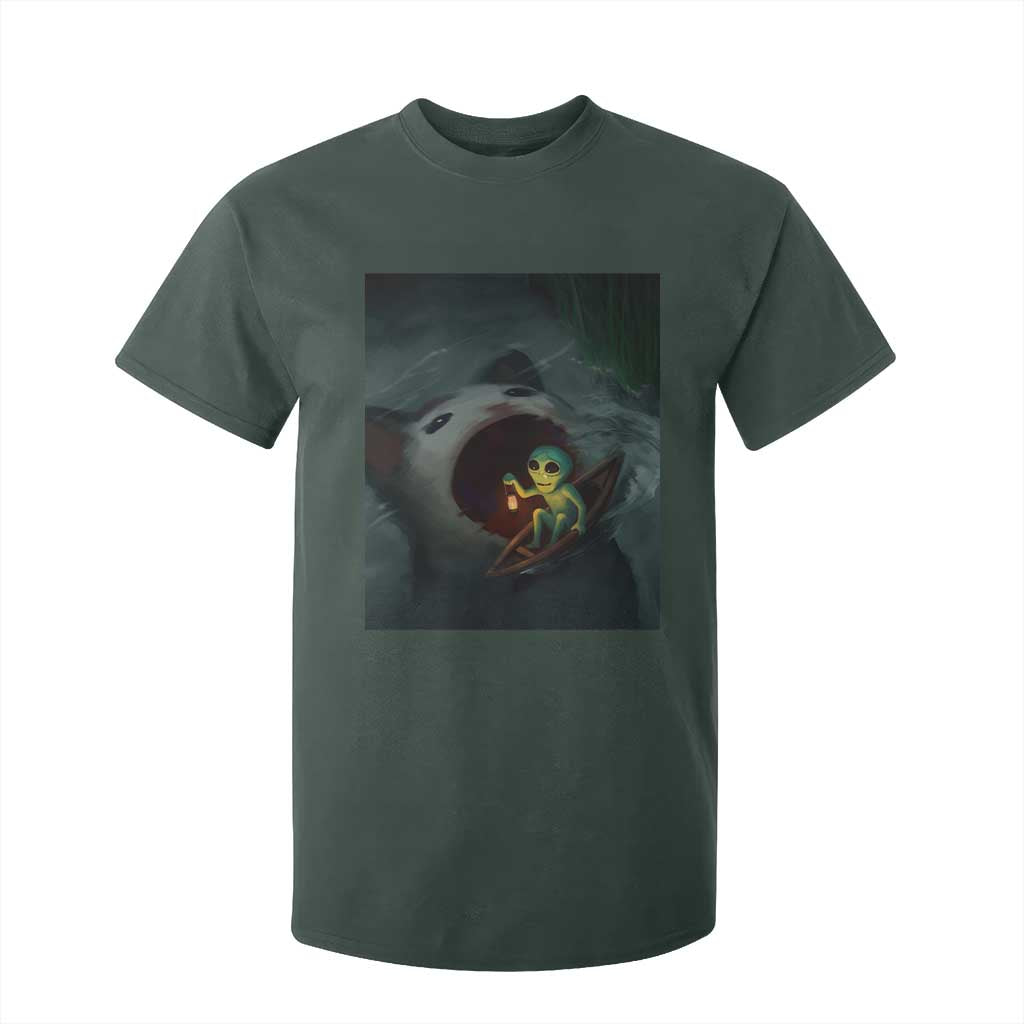 Funny Alien Cat Meme T Shirt For Kid Weird Silly TS10 Dark Forest Green Print Your Wear