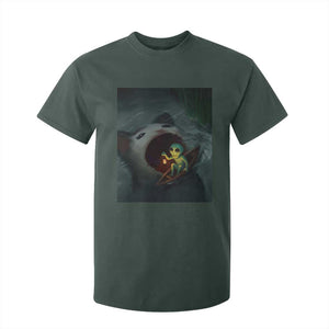 Funny Alien Cat Meme T Shirt For Kid Weird Silly TS10 Dark Forest Green Print Your Wear