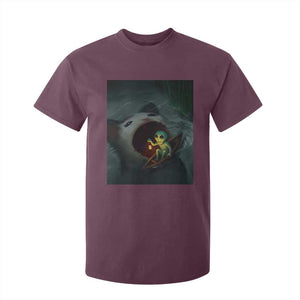 Funny Alien Cat Meme T Shirt For Kid Weird Silly TS10 Maroon Print Your Wear