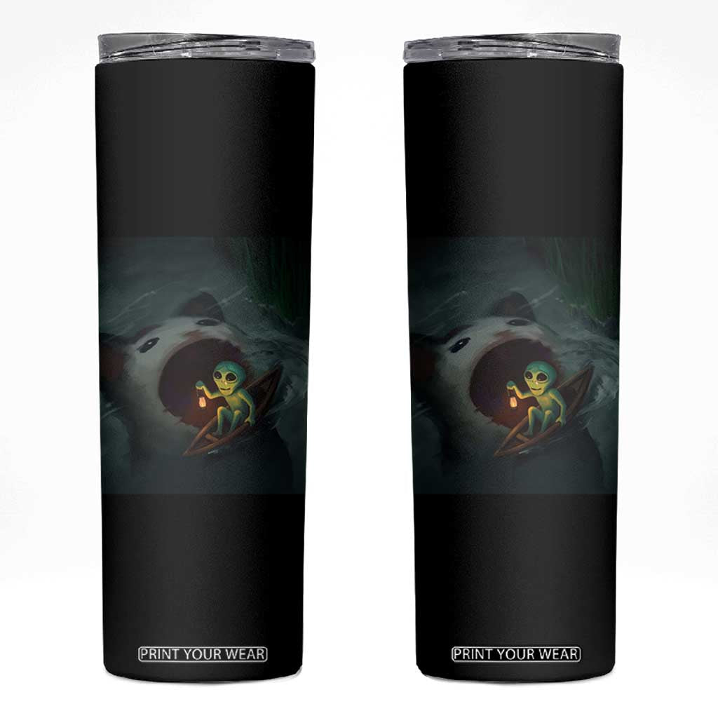 Funny Alien Cat Meme Skinny Tumbler Weird Silly TS10 Black Print Your Wear