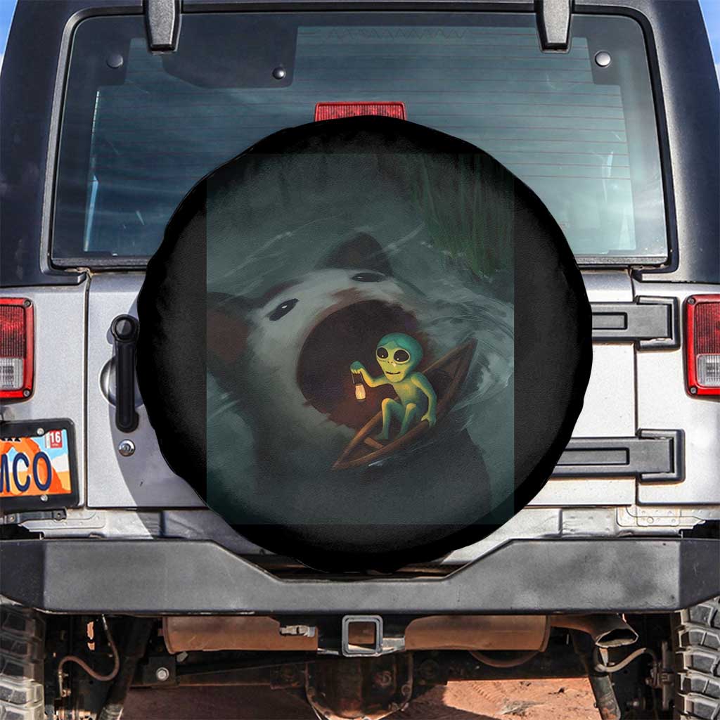 Funny Alien Cat Meme Spare Tire Cover Weird Silly TS10 No hole Black Print Your Wear