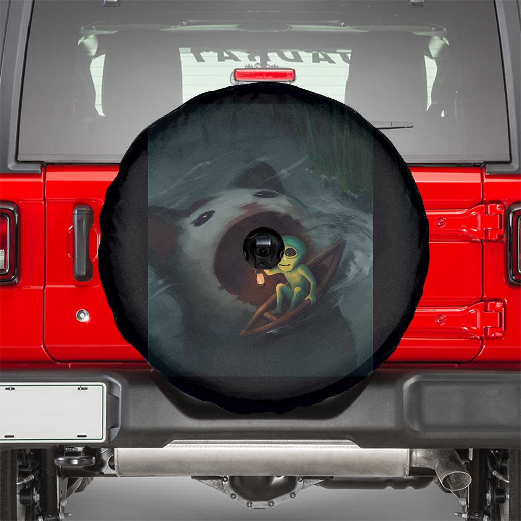 Funny Alien Cat Meme Spare Tire Cover Weird Silly TS10 Black Print Your Wear