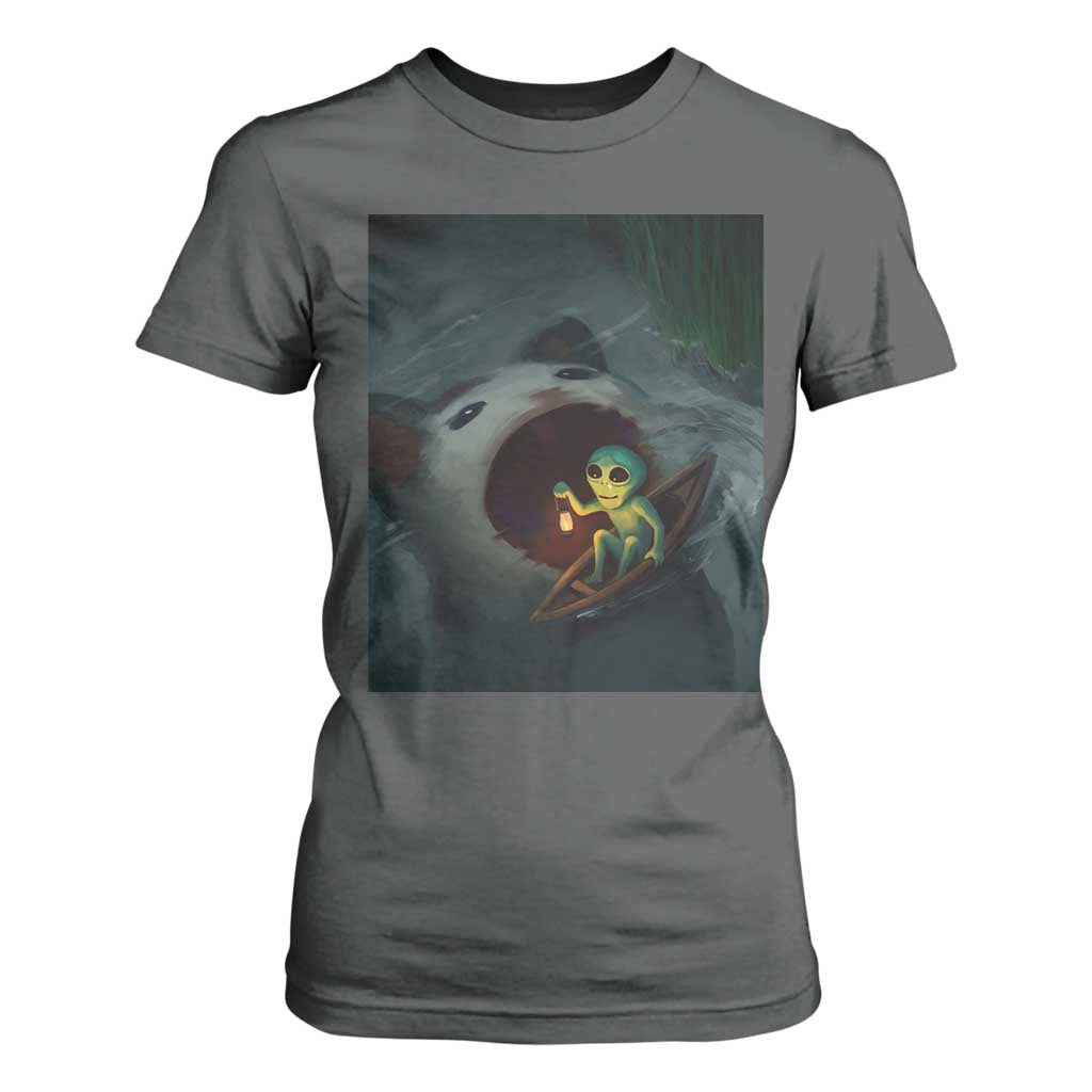 Funny Alien Cat Meme T Shirt For Women Weird Silly TS10 Dark Heather Print Your Wear