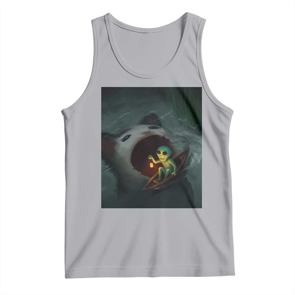 Funny Alien Cat Meme Tank Top Weird Silly TS10 Athletic Heather Print Your Wear