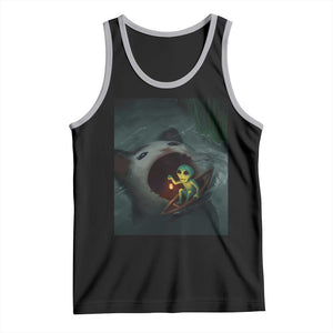 Funny Alien Cat Meme Tank Top Weird Silly TS10 Black Athletic Heather Print Your Wear