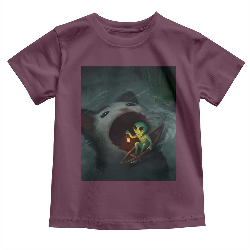 Funny Alien Cat Meme Toddler T Shirt Weird Silly TS10 Maroon Print Your Wear