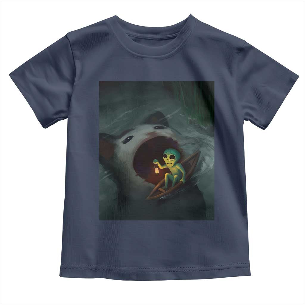 Funny Alien Cat Meme Toddler T Shirt Weird Silly TS10 Navy Print Your Wear