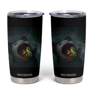 Funny Alien Cat Meme Tumbler Cup Weird Silly TS10 Black Print Your Wear