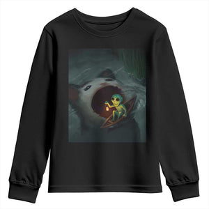 Funny Alien Cat Meme Youth Sweatshirt Weird Silly TS10 Black Print Your Wear